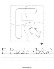 F Puzzle (b&w) Handwriting Sheet