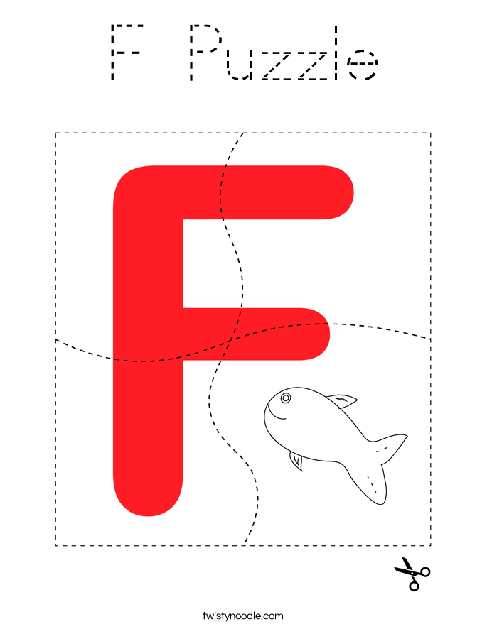F Puzzle Coloring Page
