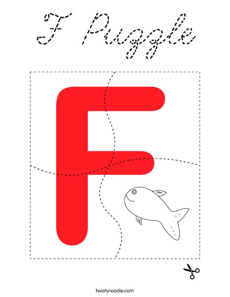 F Puzzle Coloring Page
