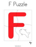 F Puzzle Coloring Page