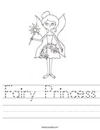 Fairy Princess Handwriting Sheet