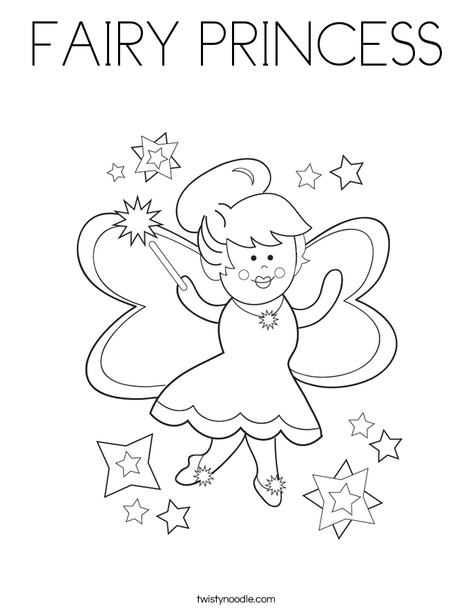 FAIRY PRINCESS Coloring Page