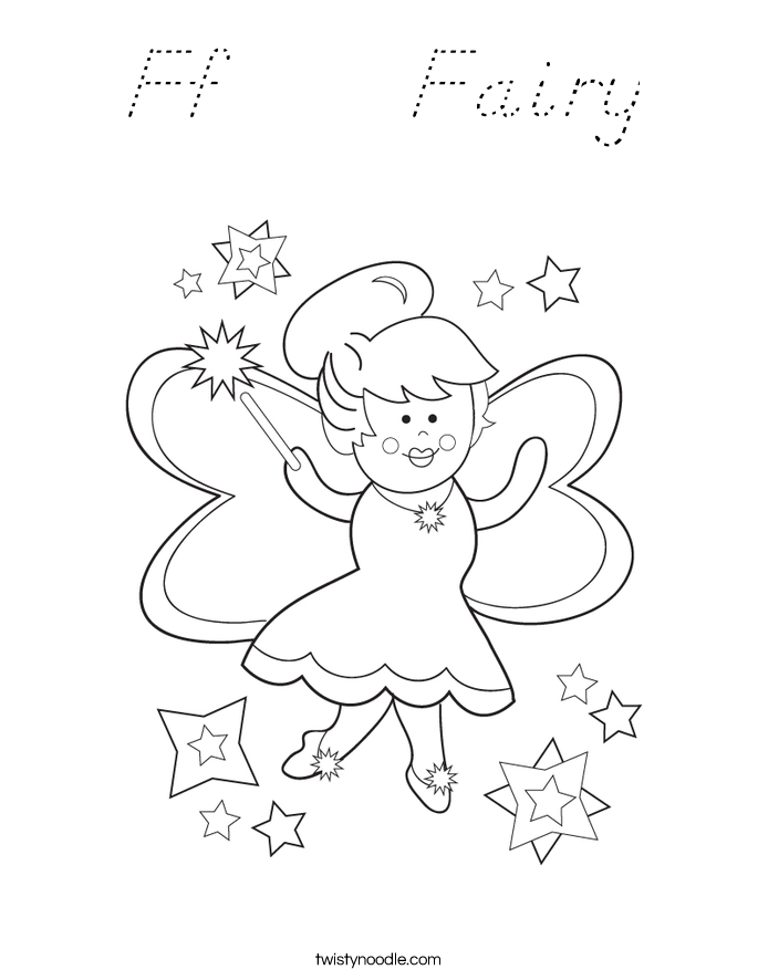 Ff     Fairy Coloring Page