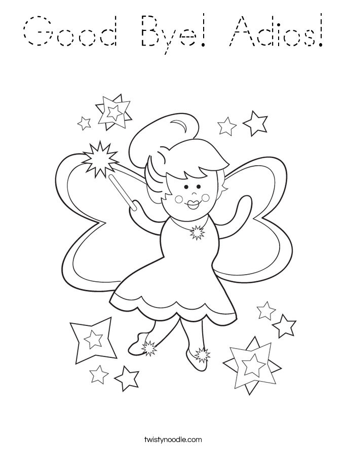 Good Bye! Adios! Coloring Page