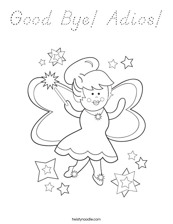 Good Bye! Adios! Coloring Page