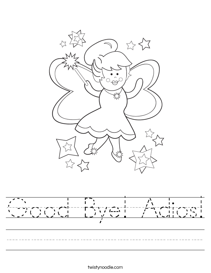 Good Bye! Adios! Worksheet