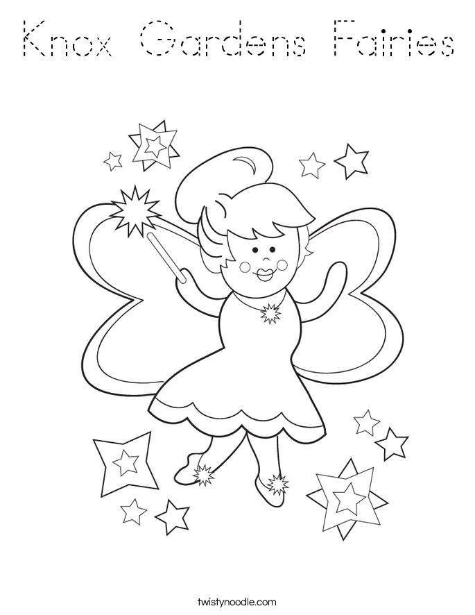 Knox Gardens Fairies Coloring Page