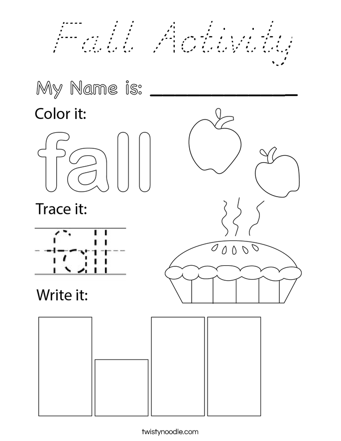 Fall Activity Coloring Page