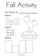 Fall Activity Coloring Page