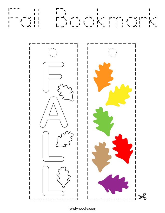 Fall Bookmark Coloring Page