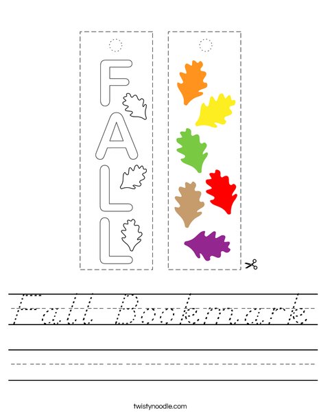 Fall Bookmark Worksheet