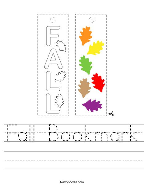 Fall Bookmark Worksheet