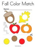 Fall Color Match Coloring Page