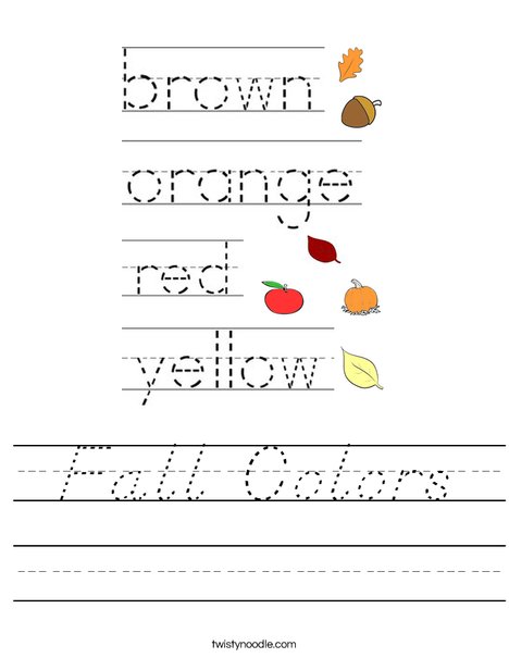 Fall Colors Worksheet