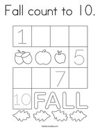Fall count to 10 Coloring Page