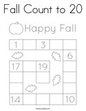 Fall Count to 20 Coloring Page