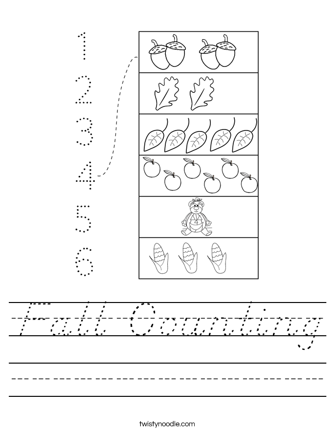 Fall Counting Worksheet