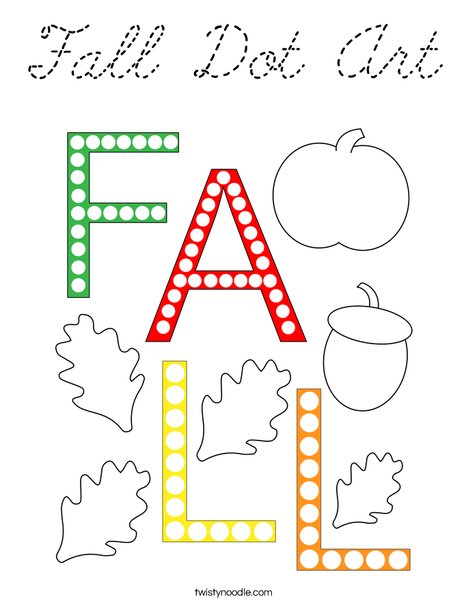 Fall Do-A-Dot Coloring Page