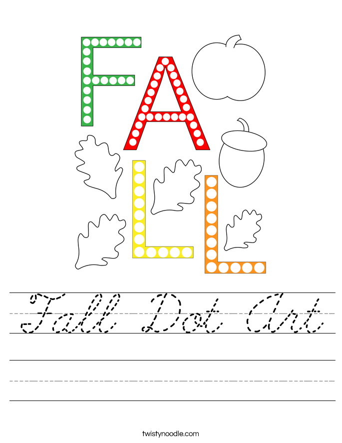 Fall Dot Art Worksheet