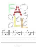 Fall Dot Art Handwriting Sheet