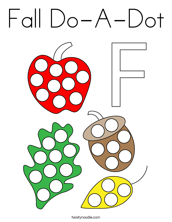 Fall Do-A-Dot Coloring Page