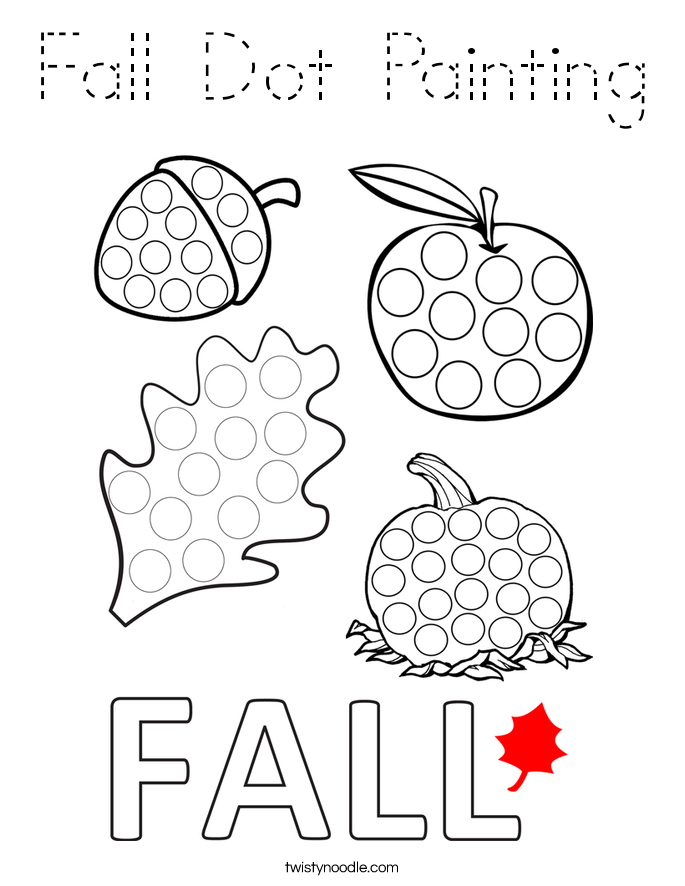Fall Dot Painting Coloring Page