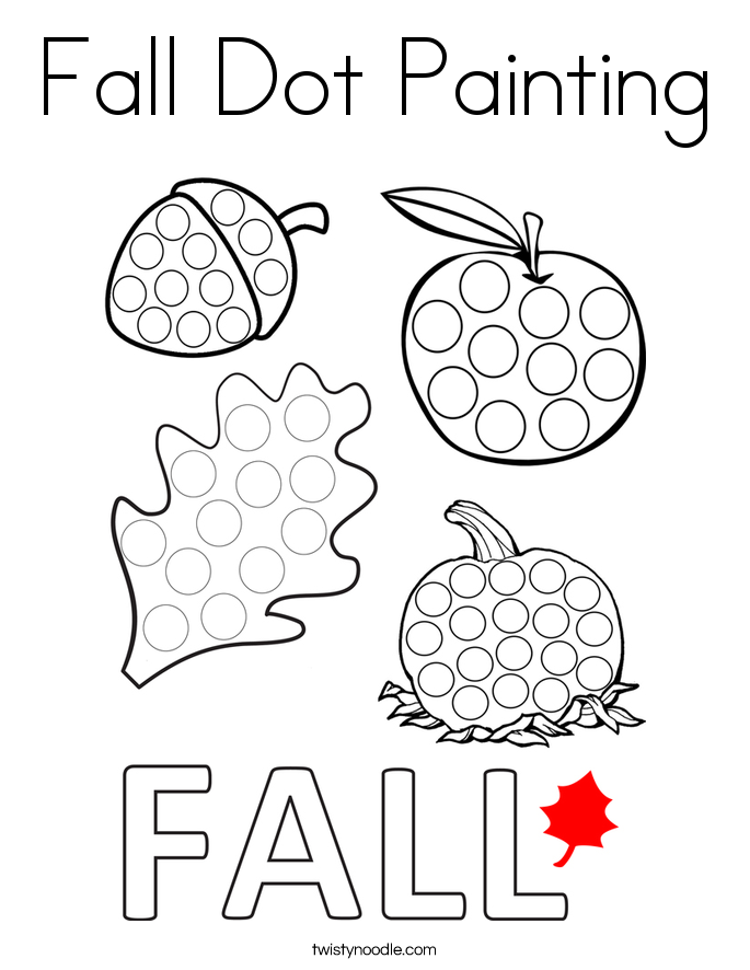 Fall Dot Painting Coloring Page Twisty Noodle Fall Dot Painting Coloring Page Twisty Noodle