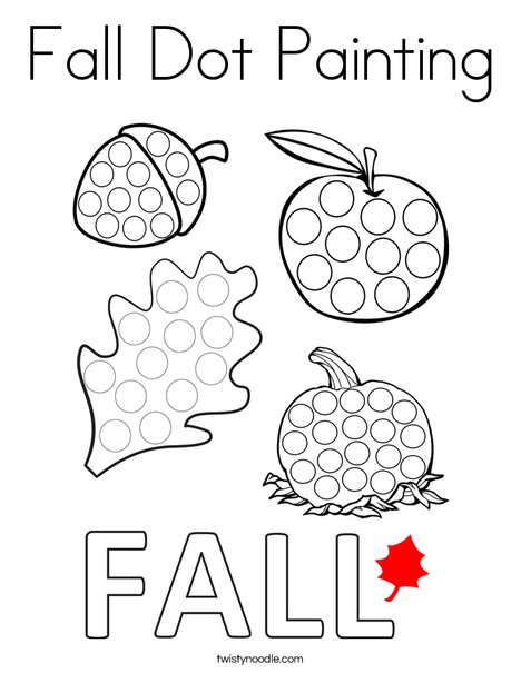 Fall Dot Painting Coloring Page