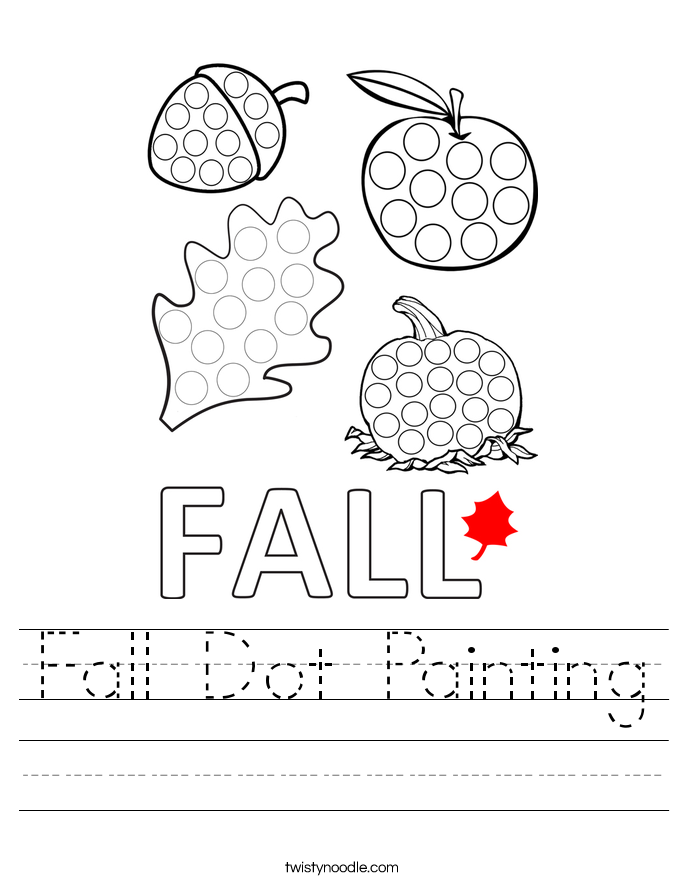 Fall Dot Painting Worksheet