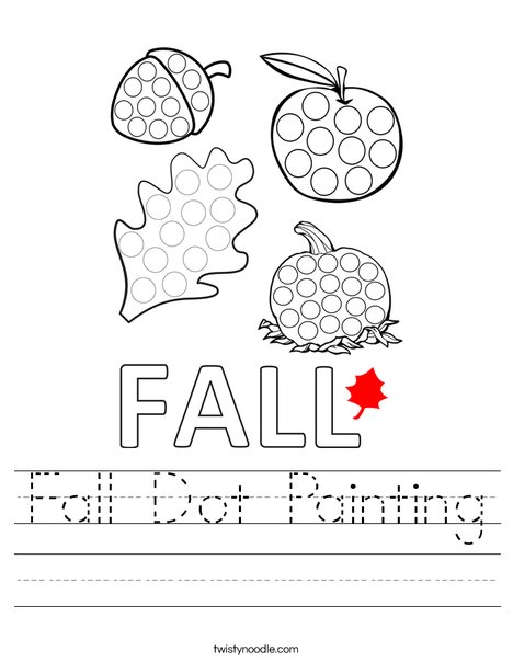 Fall Dot Painting Worksheet