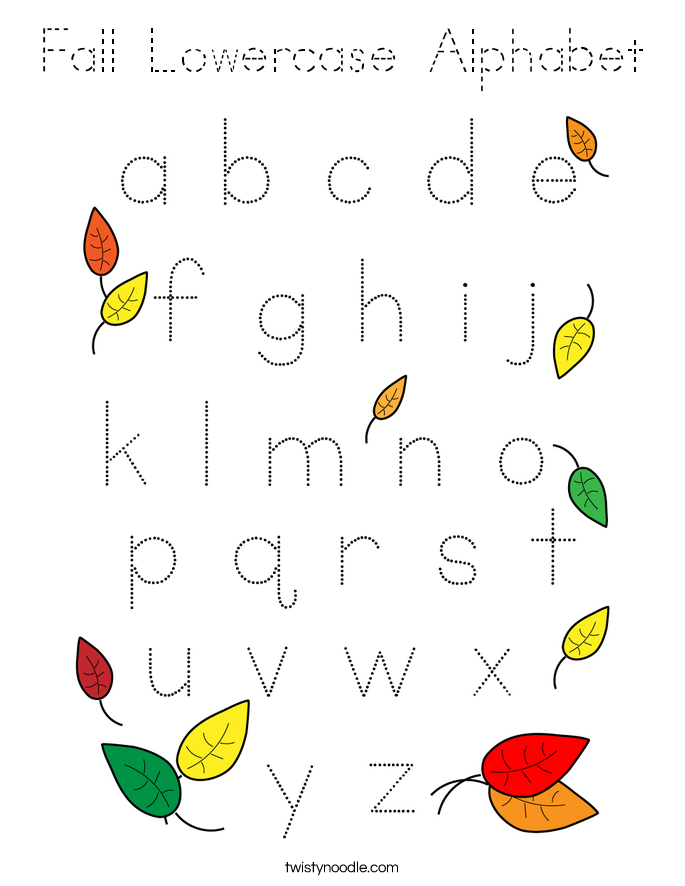 Fall Lowercase Alphabet Coloring Page