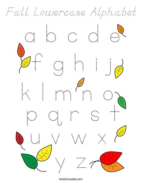 Fall Lowercase Alphabet Coloring Page