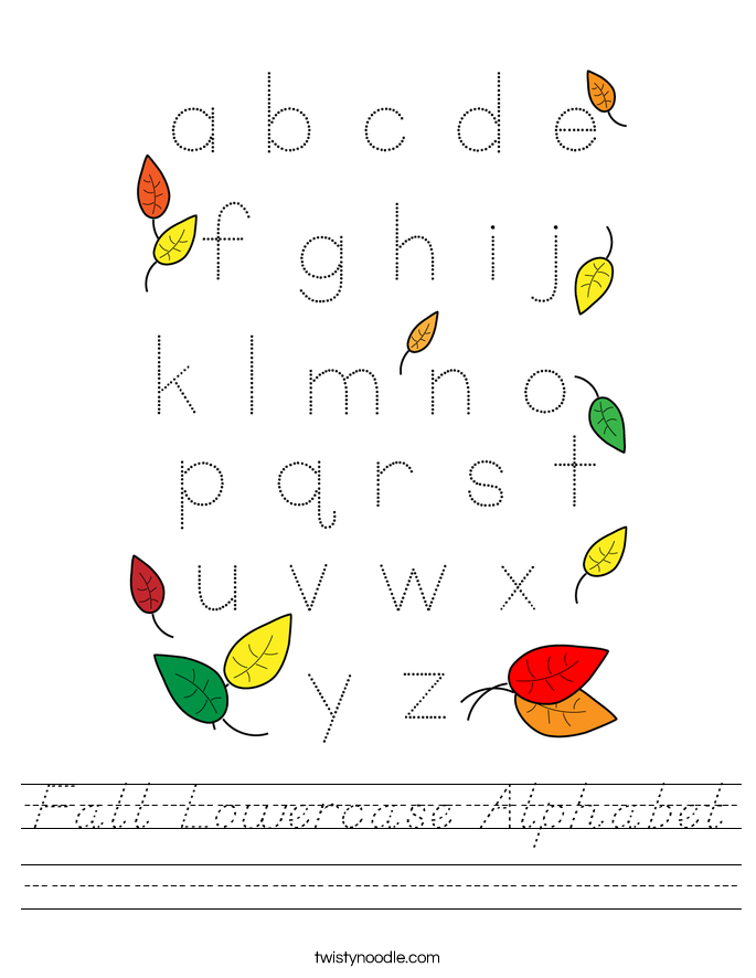 Fall Lowercase Alphabet Worksheet