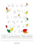 Fall Lowercase Alphabet Worksheet