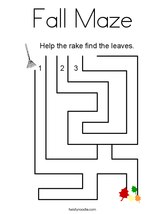 Fall Maze Coloring Page