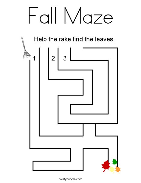 Fall Maze Coloring Page
