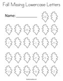 Fall Missing Lowercase Letters Coloring Page