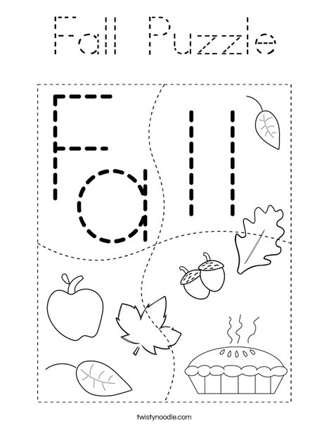 Fall Puzzle Coloring Page