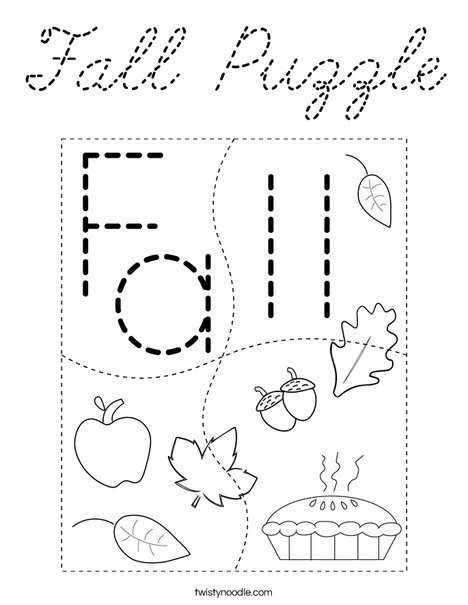 Fall Puzzle Coloring Page