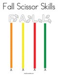 Fall Scissor Skills Coloring Page
