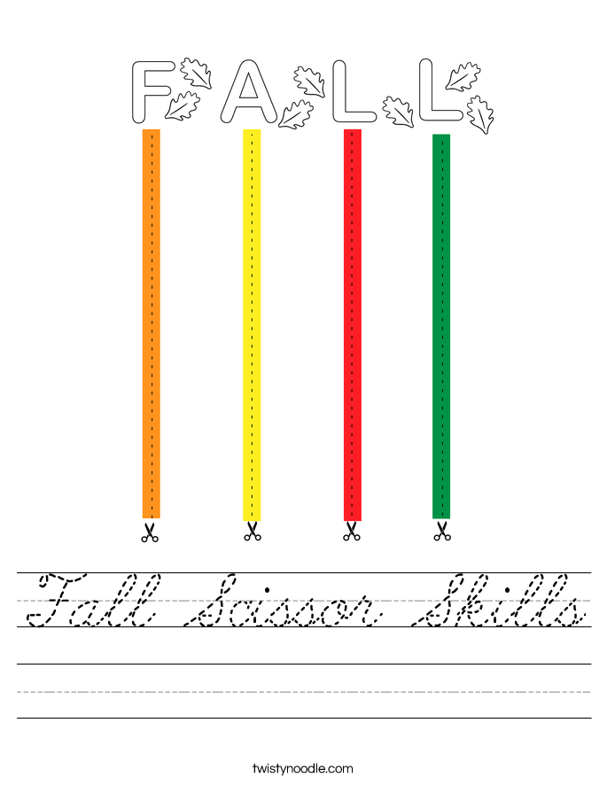 Fall Scissor Skills Worksheet