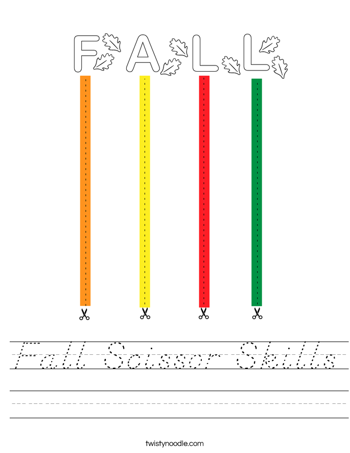 Fall Scissor Skills Worksheet