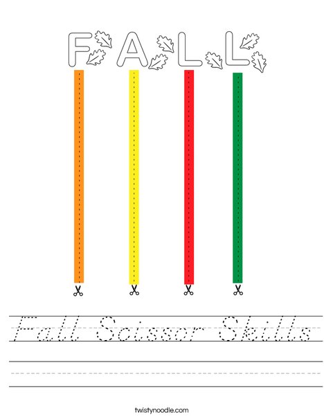 Fall Scissor Skills Worksheet