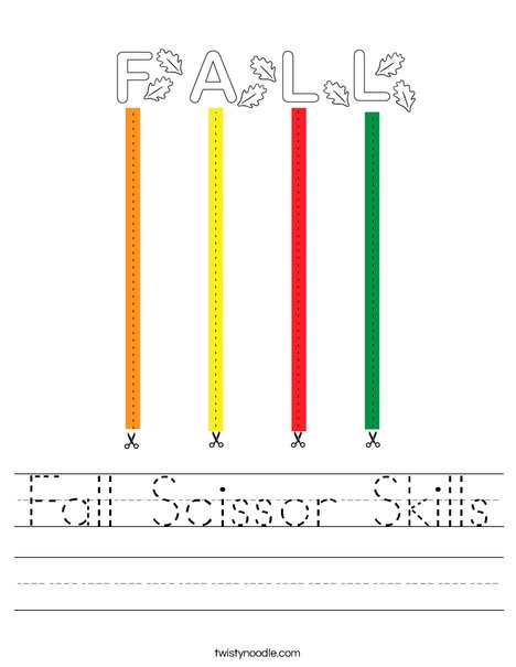Fall Scissor Skills Worksheet