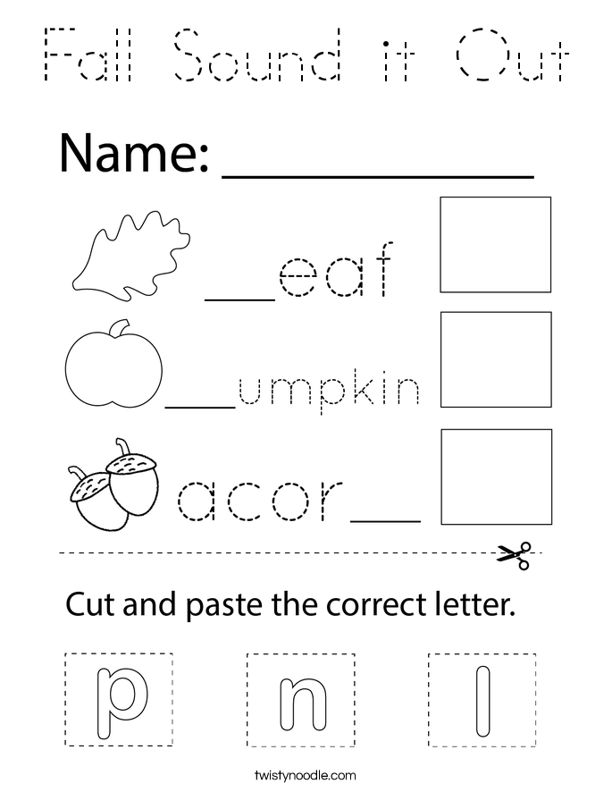 Fall Sound it Out Coloring Page