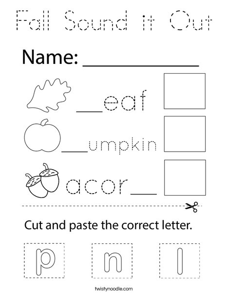 Fall Sound it Out Coloring Page