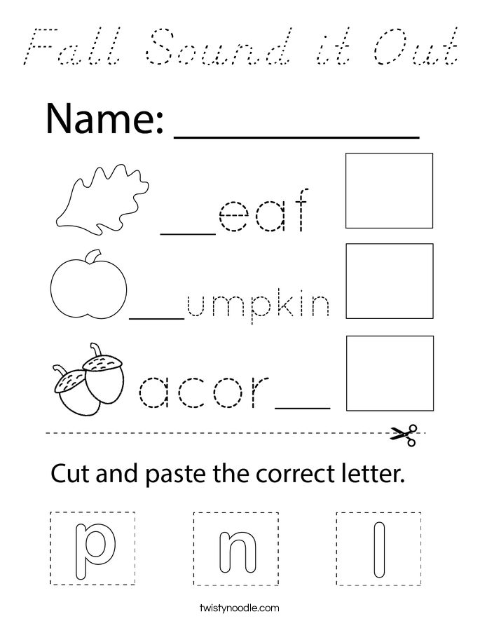 Fall Sound it Out Coloring Page