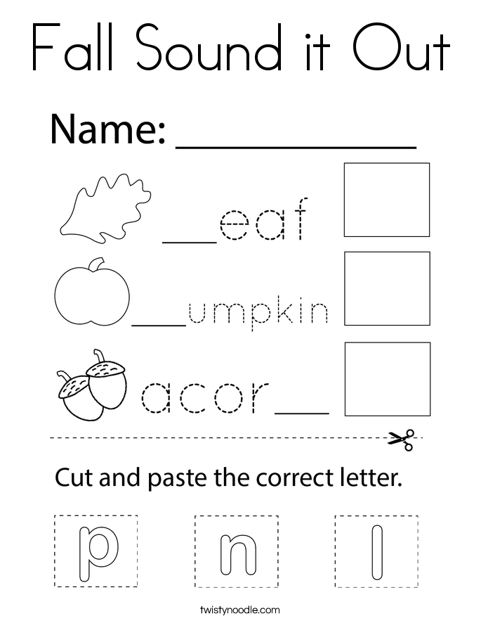 Fall Sound it Out Coloring Page