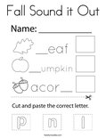 Fall Sound it Out Coloring Page