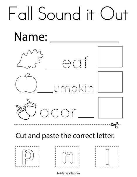 Fall Sound it Out Coloring Page